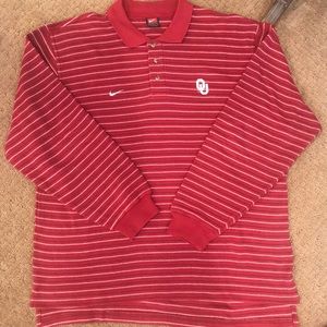 Vintage Men’s Nike OU (Univ. of OK) long sleeve striped jersey. Sz L
